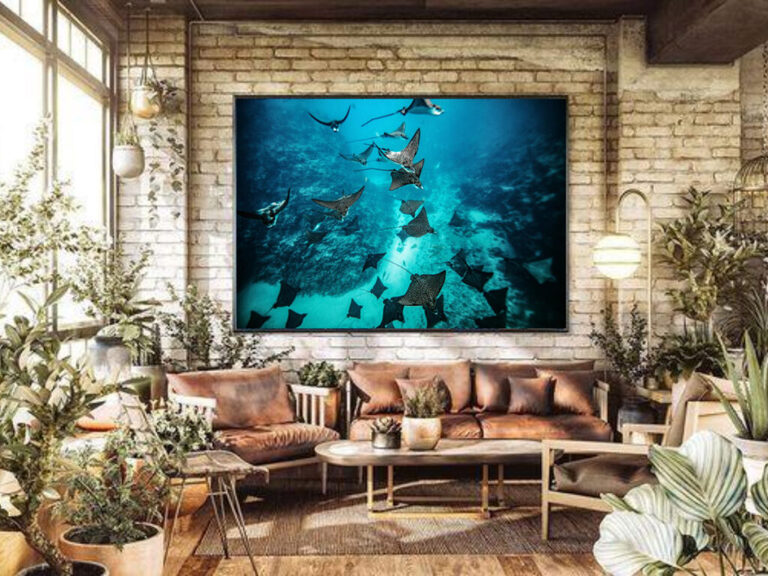 Eagle ray large wall print Cook islands